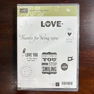 New Stampin' Up! Love You‎ to the Moon Clear-Mount Stamp Set of 7 133143 Retired